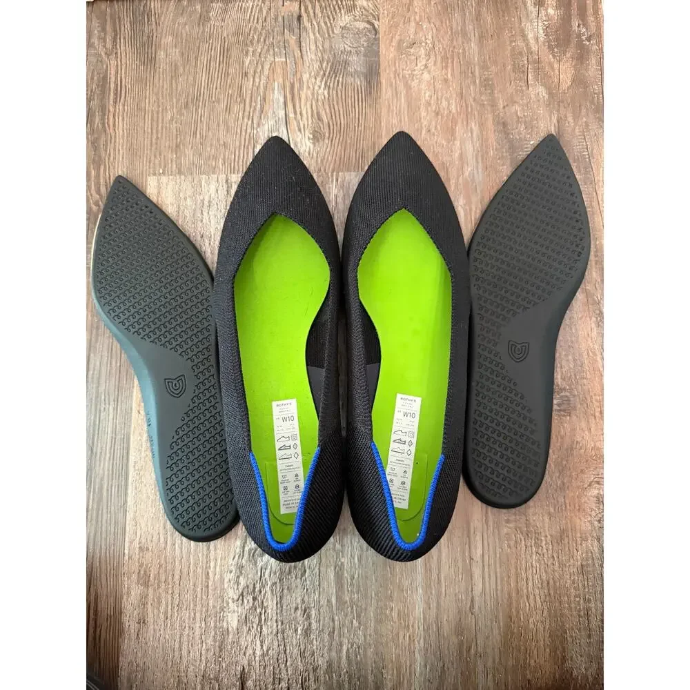 Rothy's High Point Heels Womens size 10 Black Slip On Block Classic Staple EUC